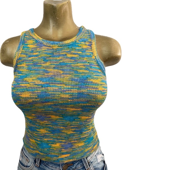 SPACEKNIT Stretch KNIT TANK TOP Size Small Retro Vibes - Picture 13 of 13